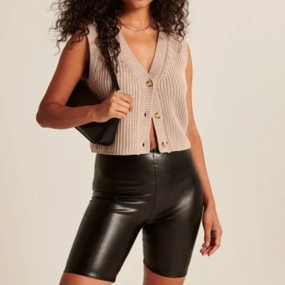 Abercrombie & Fitch Pants - Abercrombie & Fitch Faux Leather Bike Shorts | Size M